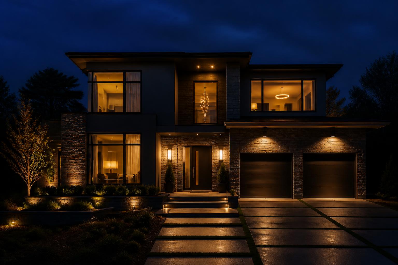 Smart home at night